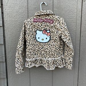 Hello kitty girl size 6 cheetah print jacket by 365 kids by garanimals brown tan